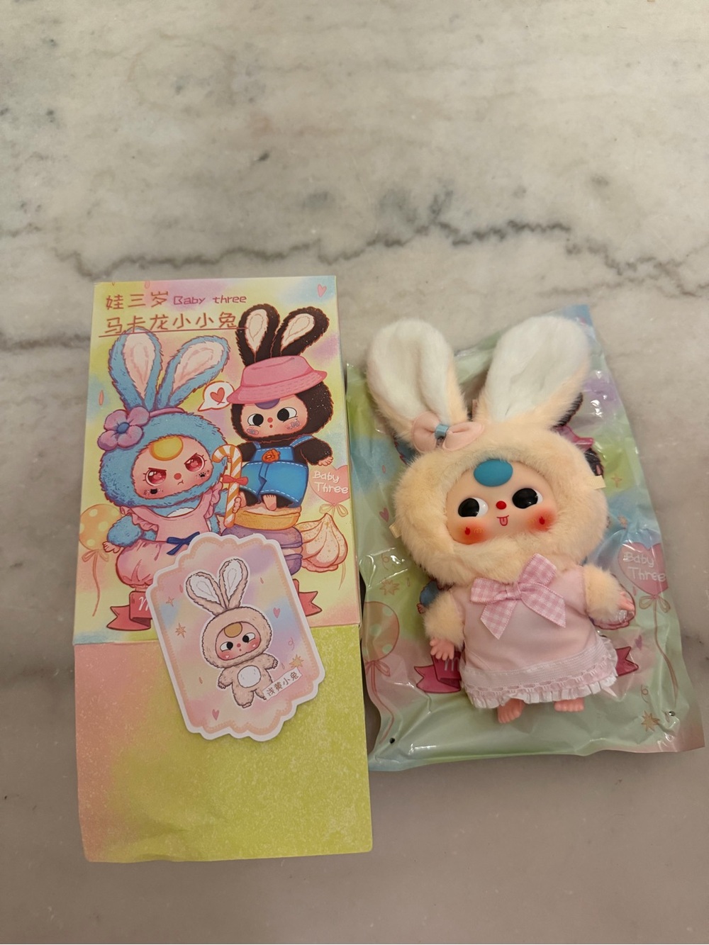 Baby three Macaron Little Rabbit Plush